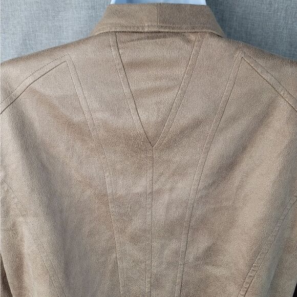LAVENDER BROWN Faux Suede Drape Cardigan - Picture 7 of 9